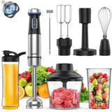 Aidot Ganiza 5-in-1 Immersion Hand Blender – 16 Speed Stainless Steel Handheld Blender with Attachments