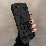 Butterfly Pattern iPhone Case – Fashion Letter Design, All-Inclusive Protection for iPhone 16 Pro Max to XR