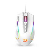 Redragon M612 Predator RGB Gaming Mouse – 8,000 DPI Wired Optical Mouse with 11 Programmable Buttons (White)