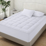 “Cooling Quilted Mattress Pad – Breathable Fitted Mattress Cover & Protector with 8–21 Inch Deep Pocket”