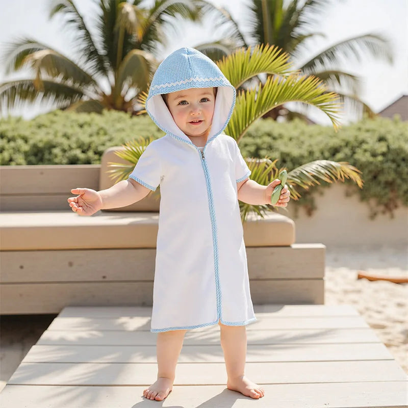 Children’s Hooded Beach Towel – Soft Embroidered Swim Cover-Up for Toddlers, Boys & Girls | Quick-Dry Bathrobe for Pool & Beach