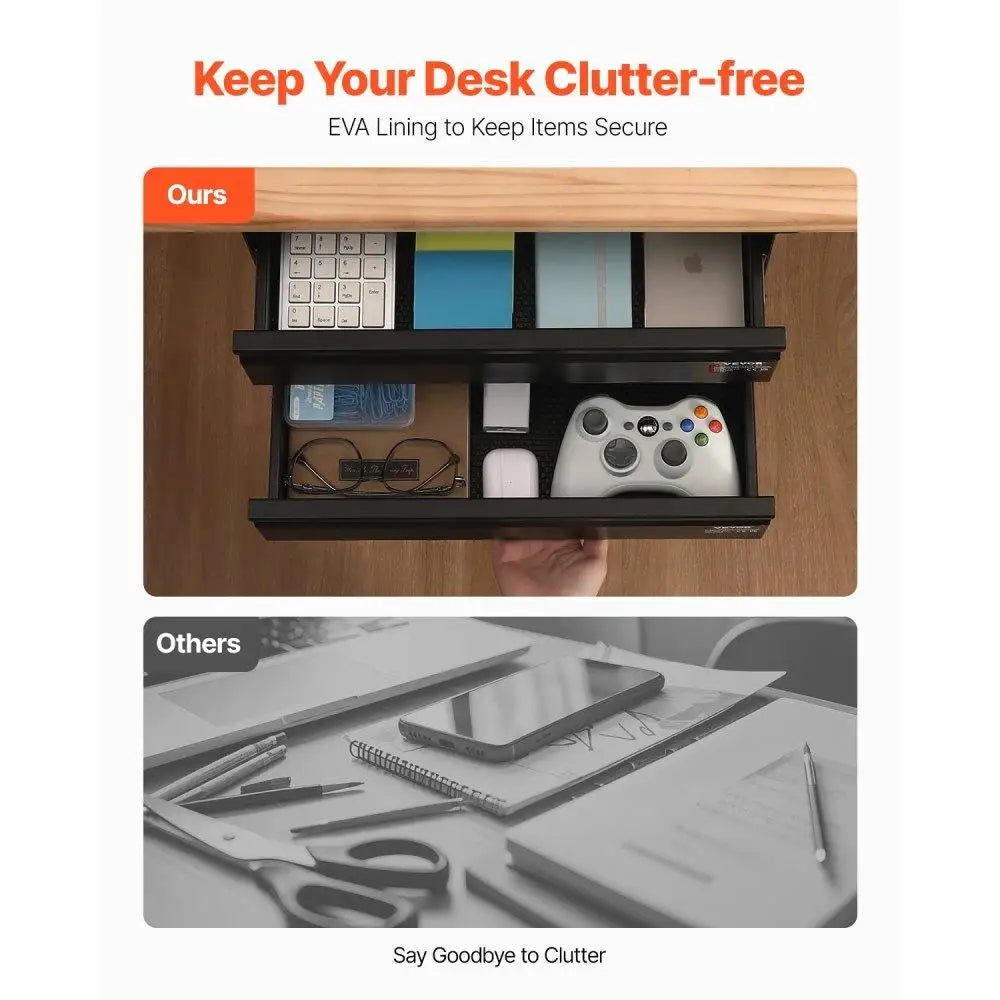 Slide-Out 2-Drawer Under-Desk Organizer – Space-Saving Storage Solution
