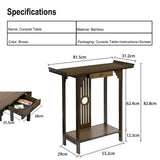 Chinese Style Hall Console Table – Solid Wood Entryway Accent Table with Drawer & Storage Shelf 🪵🏠