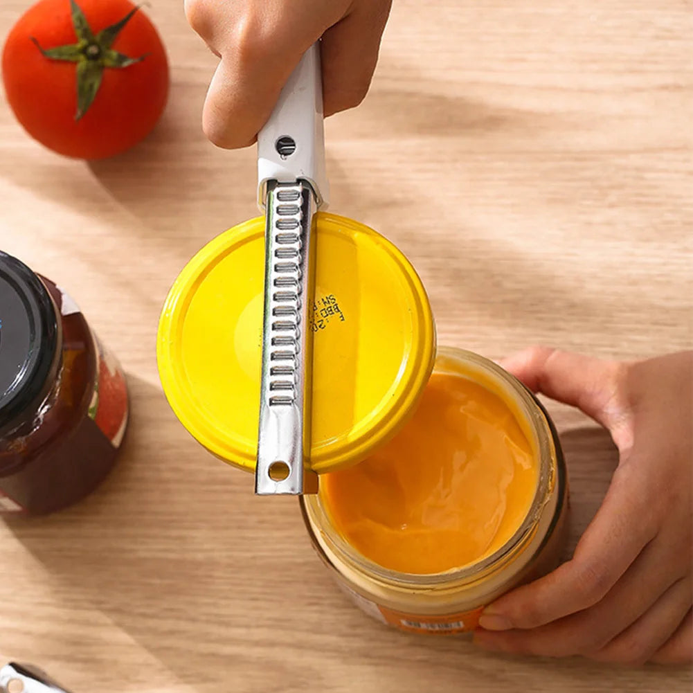 Stainless Steel Jar & Bottle Opener – Multifunctional Manual Lid Opener for Weak Hands & Kitchen Use 🥫🖐️
