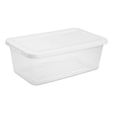 Set of 10 Clear Plastic Storage Bins (6-Quart) with Snap-On Lid – White