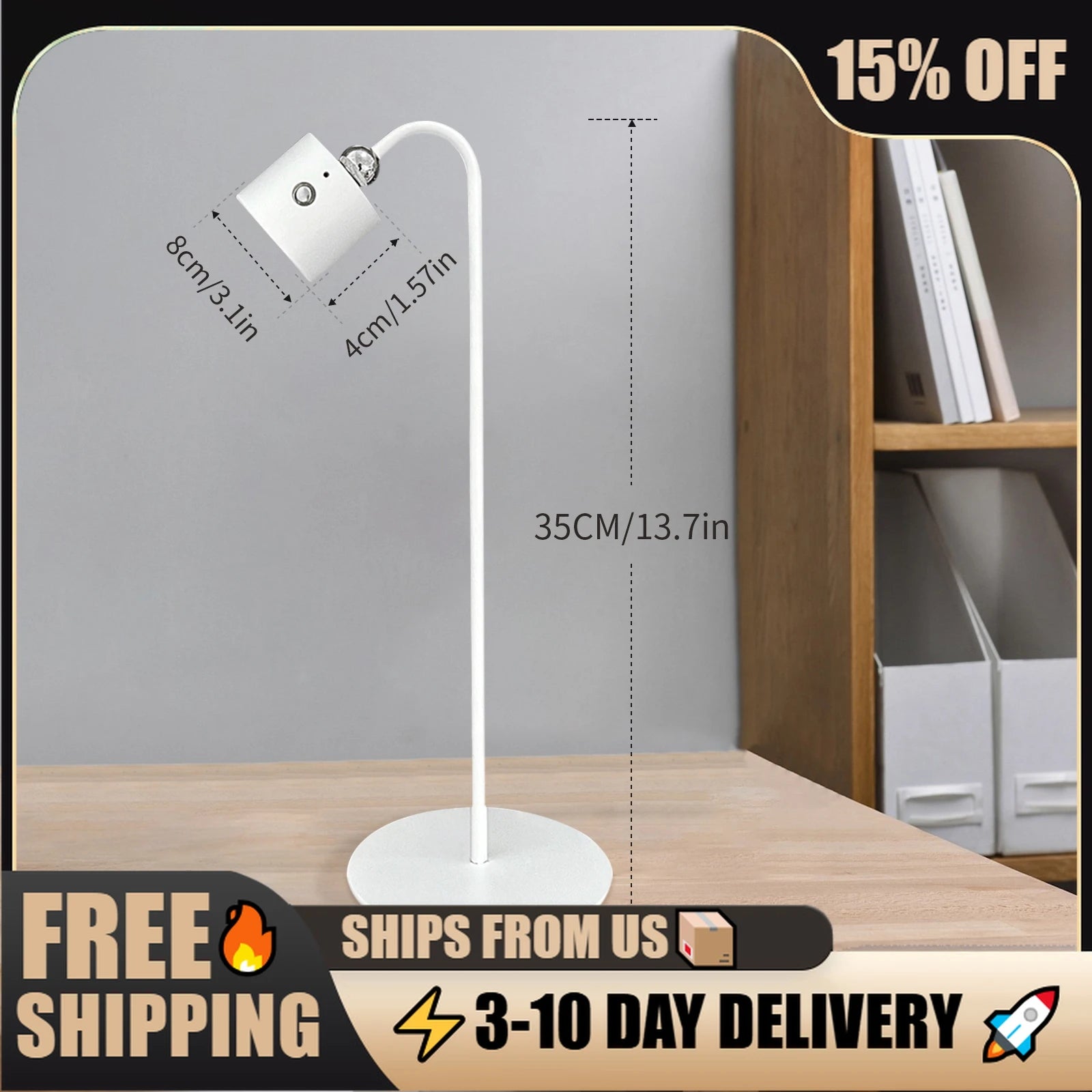 💡 3-Level Dimmable Magnetic Desk Lamp – Portable Detachable LED Light for Home & Office, Space-Saving Modern Design