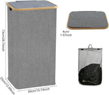 100 L Large Laundry Basket with Lid & Removable Inner Bag – Tall Freestanding Collapsible Hamper