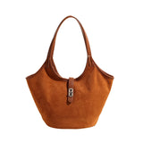 Retro Suede Satchel Purse – Women’s Top Handle & Under-Arm Shoulder Bag
