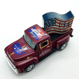 Rustic Patriotic Truck Décor – Vintage American Flag Design | 4th of July Celebration Home & Office Decoration