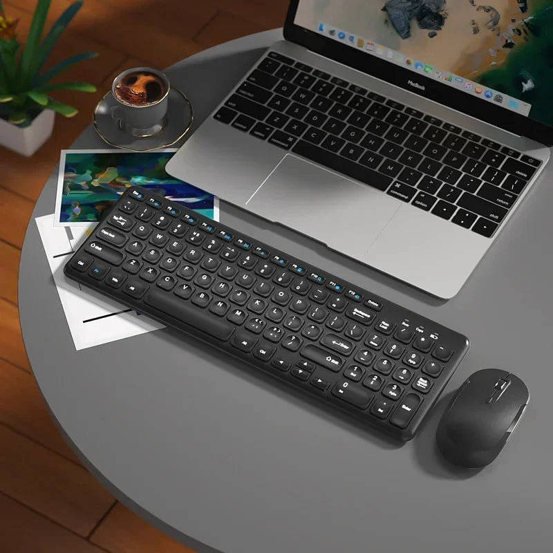 2.4G Wireless Gaming Keyboard and Mouse Combo – Portable Mini Keyboard with Silent Keys & Optical Mouse Kit for Laptop & PC