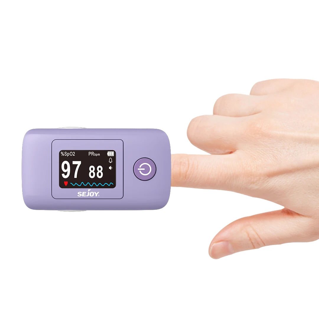 Sejoy Digital Wrist Blood Pressure Monitor with Finger Pulse Oximeter – OLED Blood Oxygen, Heart Rate & BP Monitor for Home Use