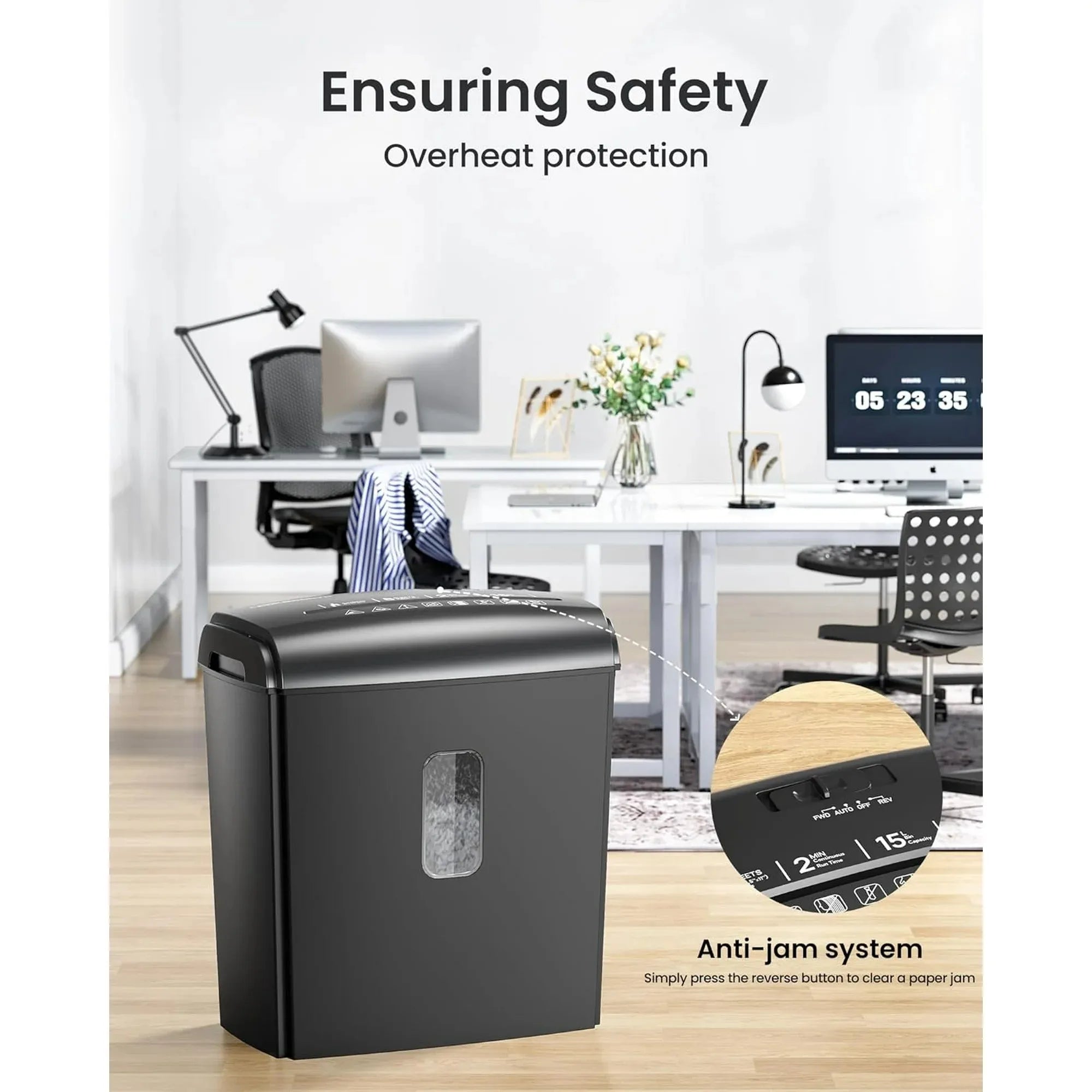 Deli 8-Sheet Micro-Cut Paper Shredder – P-4 High Security for Home & Office