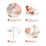 Baby Changing Pad – Cushioned Foam, Wipe-Clean, Contoured Nursery Mat with Safety and Comfort Design (Oat)