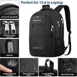 Bikrod Unisex School & Travel Laptop Backpack — Water-Resistant College Bookbag with USB Charging Port