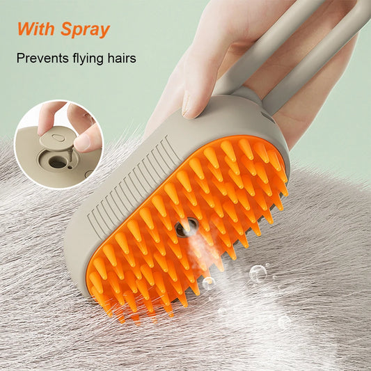 3-in-1 Cat Steam Brush – Electric Spray Grooming Comb for Cats & Dogs