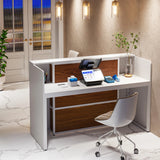 🛋️ Tribesigns 63" Reception Desk – Front Counter with LED Lights for Lobby, Salon, Retail & Checkout Areas