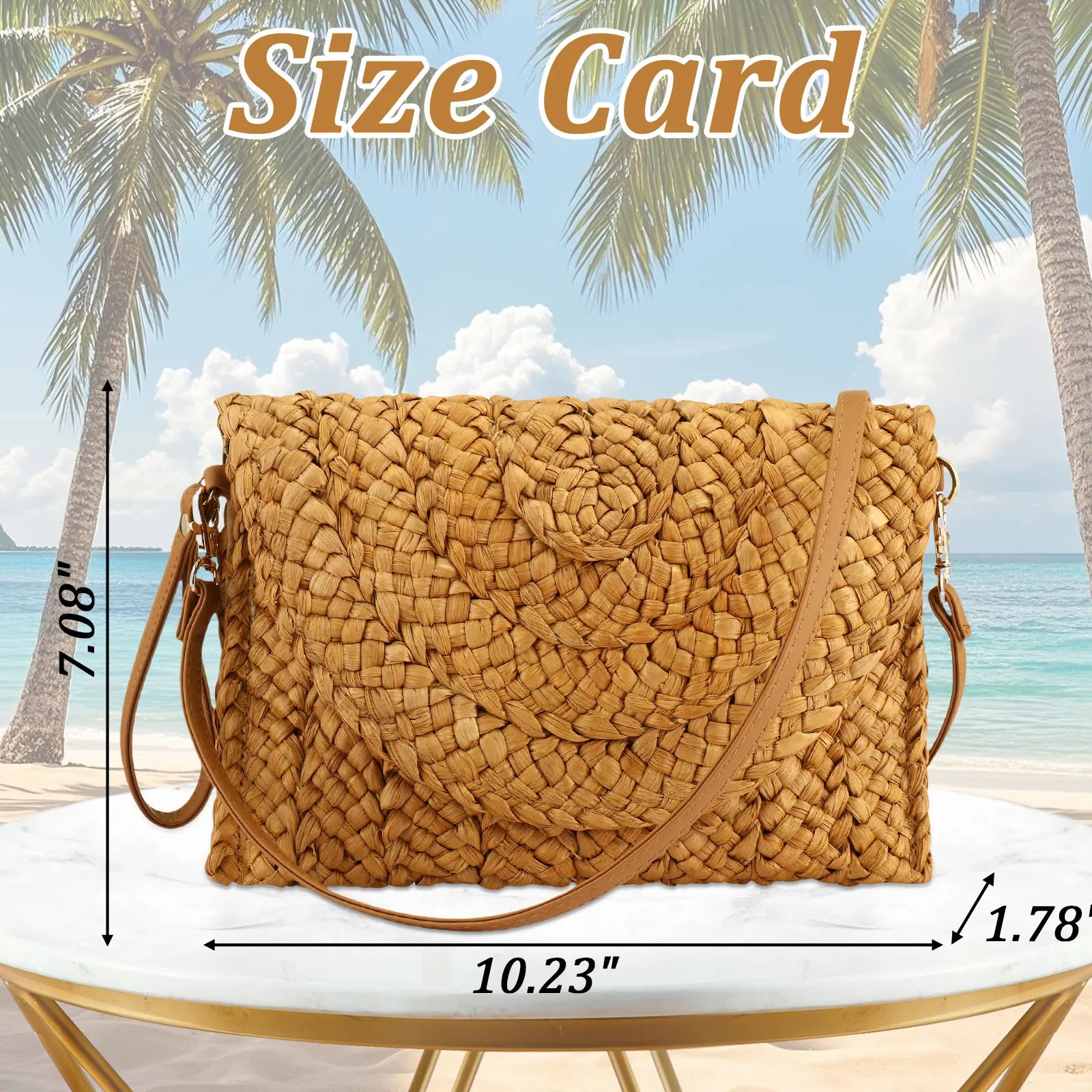 Women’s Handmade Straw Envelope Flap Bag – Knitted Crossbody & Clutch Purse for Beach, Travel & Casual Summer Outfits