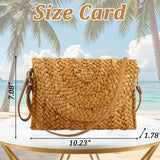 Women’s Handmade Straw Envelope Flap Bag – Knitted Crossbody & Clutch Purse for Beach, Travel & Casual Summer Outfits