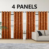 Foil-Printed Thermal Insulated Blackout Curtains – Grommet Top, Room Darkening for Bedroom (Set of 4)