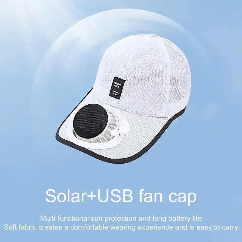 Solar Fan Hat – Breathable Mesh Sun-Protection Cap with Built-in Solar Charging Fan for Men & Women ☀️🧢