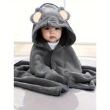 Cute Cartoon Baby Hooded Bath Towel – Ultra Soft Absorbent Microfiber Bathrobe for 0–3 Years | Adorable Infant Bath Wrap