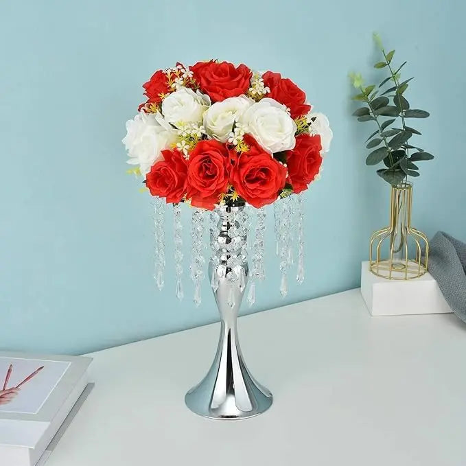 Gold Metal Flower Vase Set – Elegant Centerpieces for Wedding, Anniversary & Dinner Table Décor (4 Pcs)
