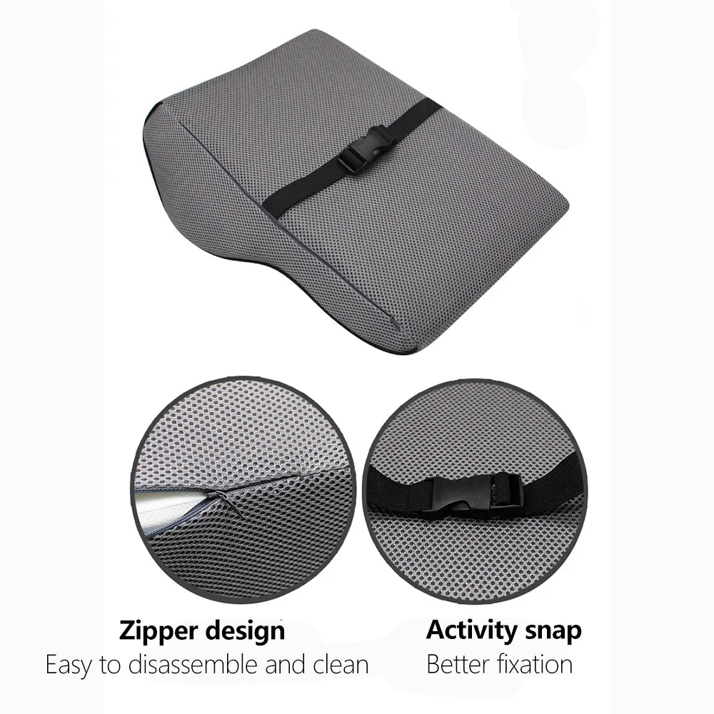Lumbar Support Pillow – Memory Foam Back Cushion for Car, Office & Gaming Chairs, Soft Ergonomic Waist Support