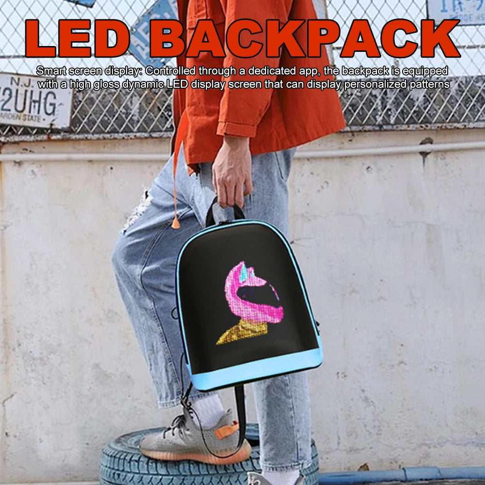 Portable LED Advertising Backpack with App Control – Waterproof Smart Business & Promotion Bag