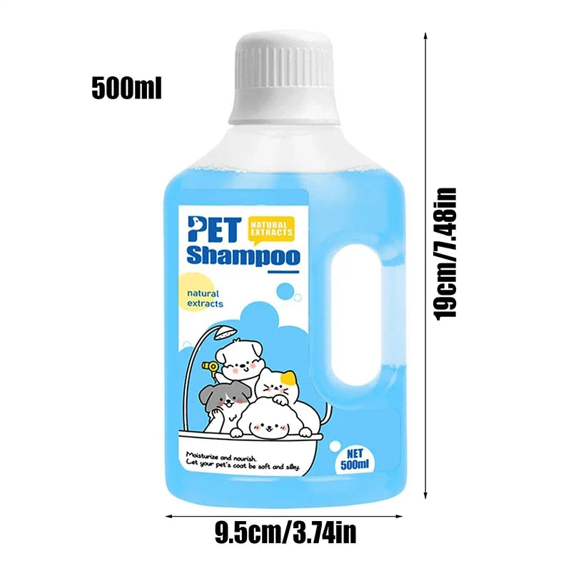 500ml Pet Shower Gel & Shampoo – Gentle Cleaning, Deodorizing, Anti-Itch Formula with Long-Lasting Fragrance for Dogs & Cats