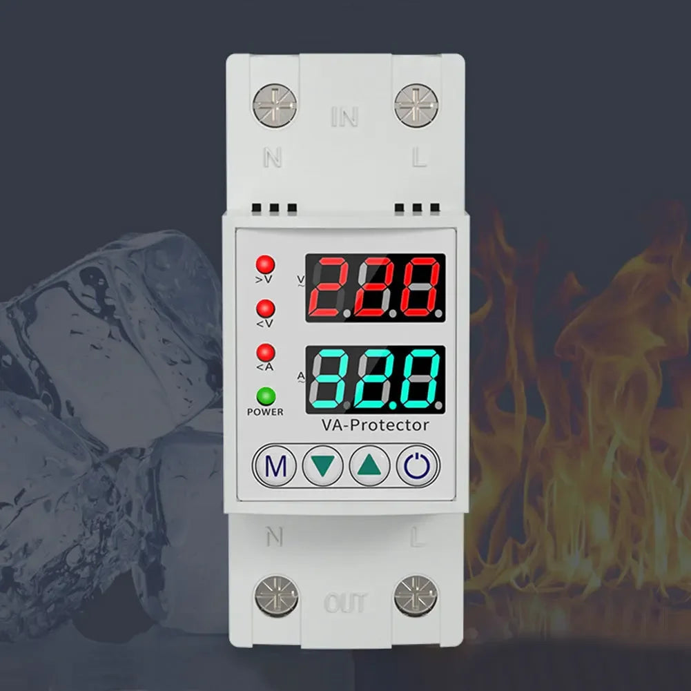 Over/Under Voltage Reclosing Protector – 40A/63A Relay with Overcurrent Protection, Automatic Household Circuit Breaker Accessory