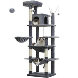 Large Cat Tree Tower for Indoor Cats – Multi-Level Plush Cat Condo with Scratching Posts, Boards, Perches & Caves