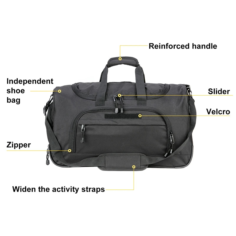 Waterproof gym duffle bag – military tactical sports & travel luggage with large capacity, durable Oxford design for men