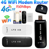 4G LTE Unlocked USB Dongle – 150Mbps High-Speed Modem Stick with SIM Card Slot & Wireless WiFi Router for Travel