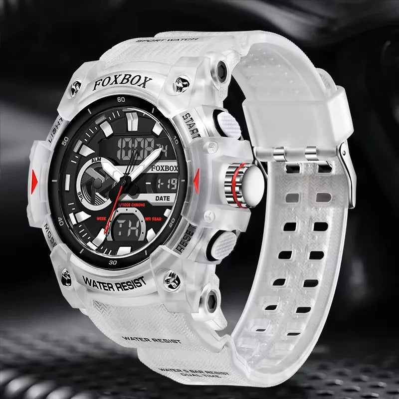 FOXBOX Men’s Sport Watch ⌚ – Shock Resistant, 50M Waterproof, LED Display, Alarm & Stopwatch