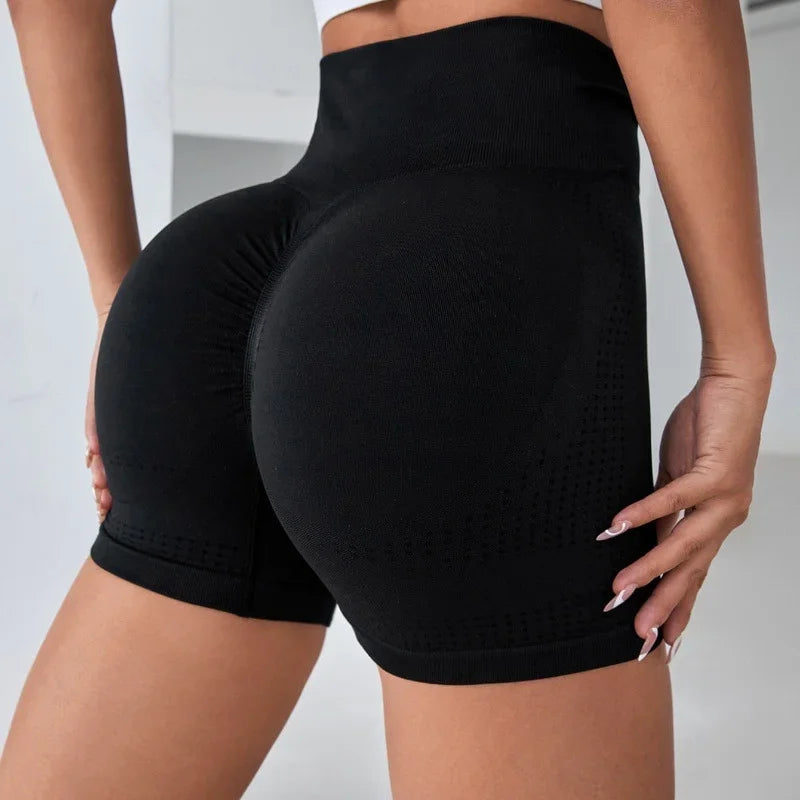 3-Piece High Waist Yoga Shorts Set – Solid Color, Breathable & Stretch Fitness Workout Shorts for Women