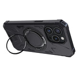 Heavy Duty Rugged Hybrid Case for iPhone 15/15 Plus/15 Pro/15 Pro Max – Magnetic Shockproof Cover with Ring Kickstand