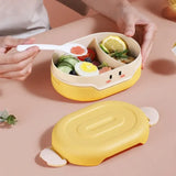 Kawaii Cartoon 3-Partition Leak-Proof Kids Bento Lunch Box – Microwave Safe & Portable