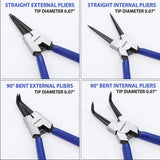 WORKPRO 4-Piece Snap Ring Pliers Set – 7" Internal & External Circlip Kit with Straight & Bent Jaw