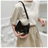 Clear Jelly Shoulder Bag for Women – Small Zipper Under-arm Purse Transparent Fashion Handbag