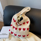 Woven Knitted Straw Tote – Large Capacity Shoulder Bag for Summer & Travel