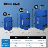 3-in-1 Waterproof Rolling Duffel Set (20”-26”-30”) – Softside Trolley Travel Bags for Long Trips & Outdoor Adventures