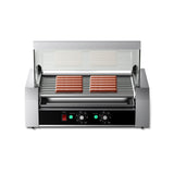 Commercial 18-Hot Dog Roller Grill – 7 Non-Stick Rollers, Dual Zone Control, 900 W, PFOA & PFAS Free