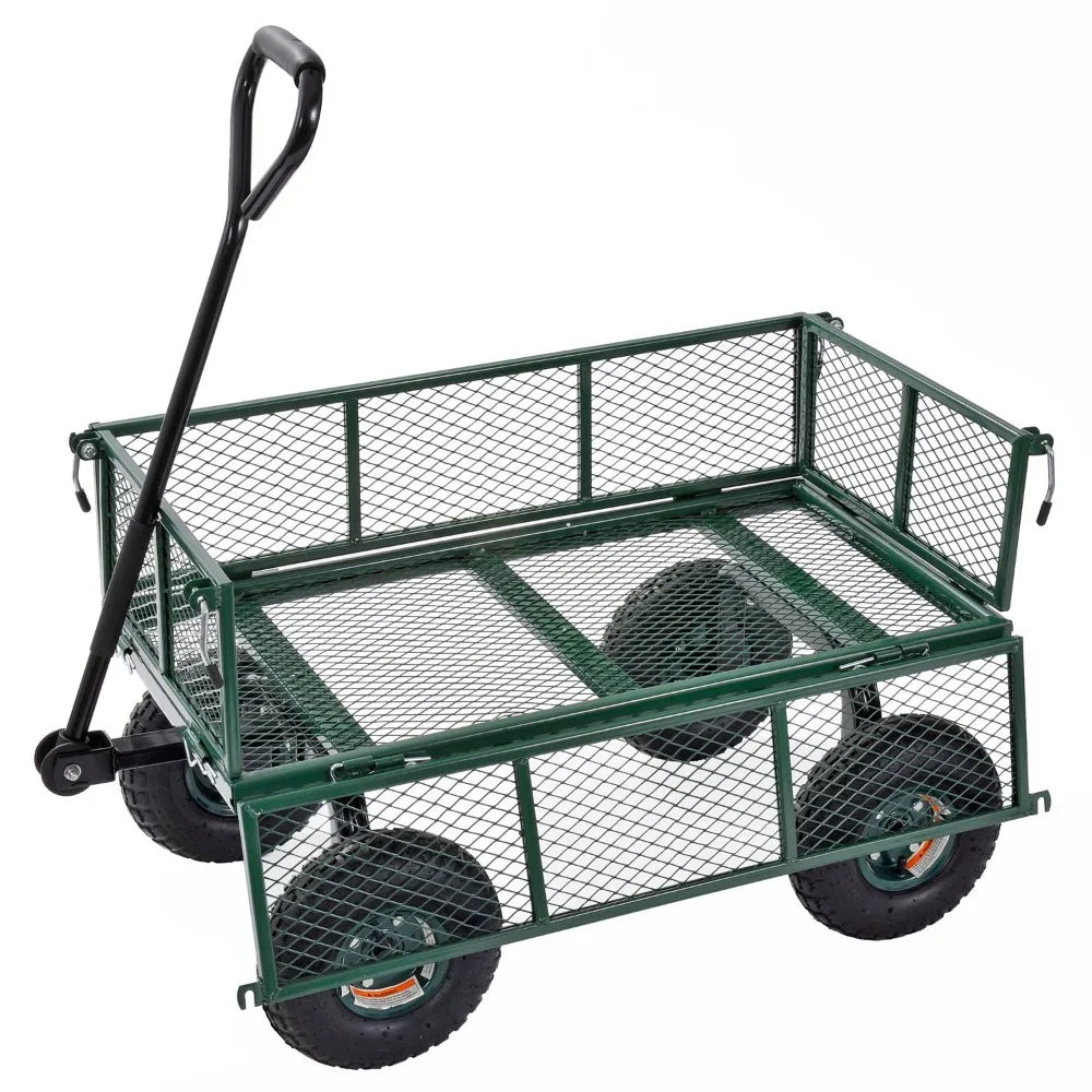 Muscle Carts Steel Utility Garden Wagon – 400-lb Load Capacity, 21-3/4″ Height × 34″ Length × 18″ Width