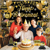 Elegant “Happy Retirement” Hanging Swirls & Banner Kit – Celebration Decorations Set for Men & Women