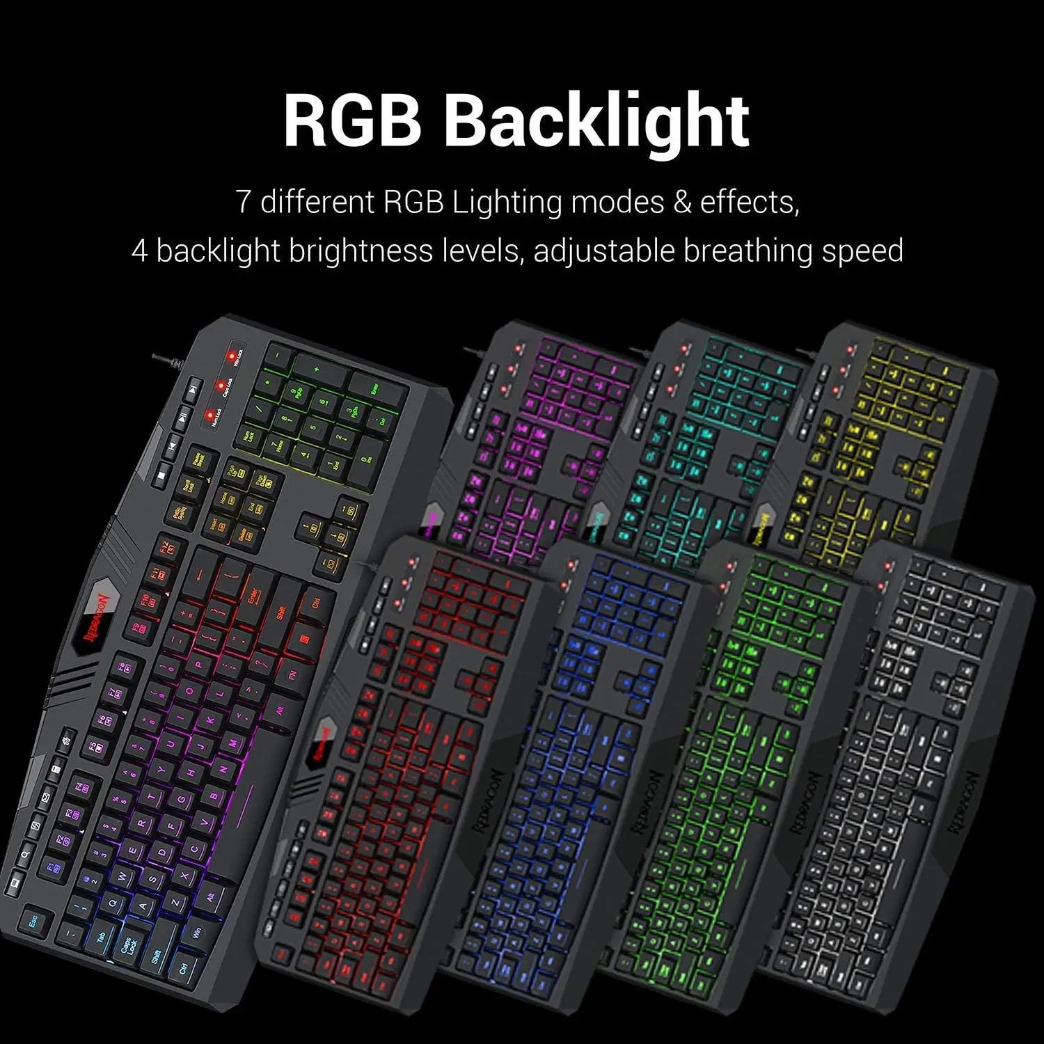 Redragon S101 Gaming Keyboard & M601 Mouse Combo – RGB Backlit Keyboard with Programmable Backlit Gaming Mouse (Value Set)