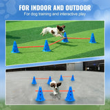 Dog Agility Hurdle Cone Set – 6-Piece Training Kit with 12 Cones, 6 Agility Rods & Carry Bag for Pet Exercise & Obedience