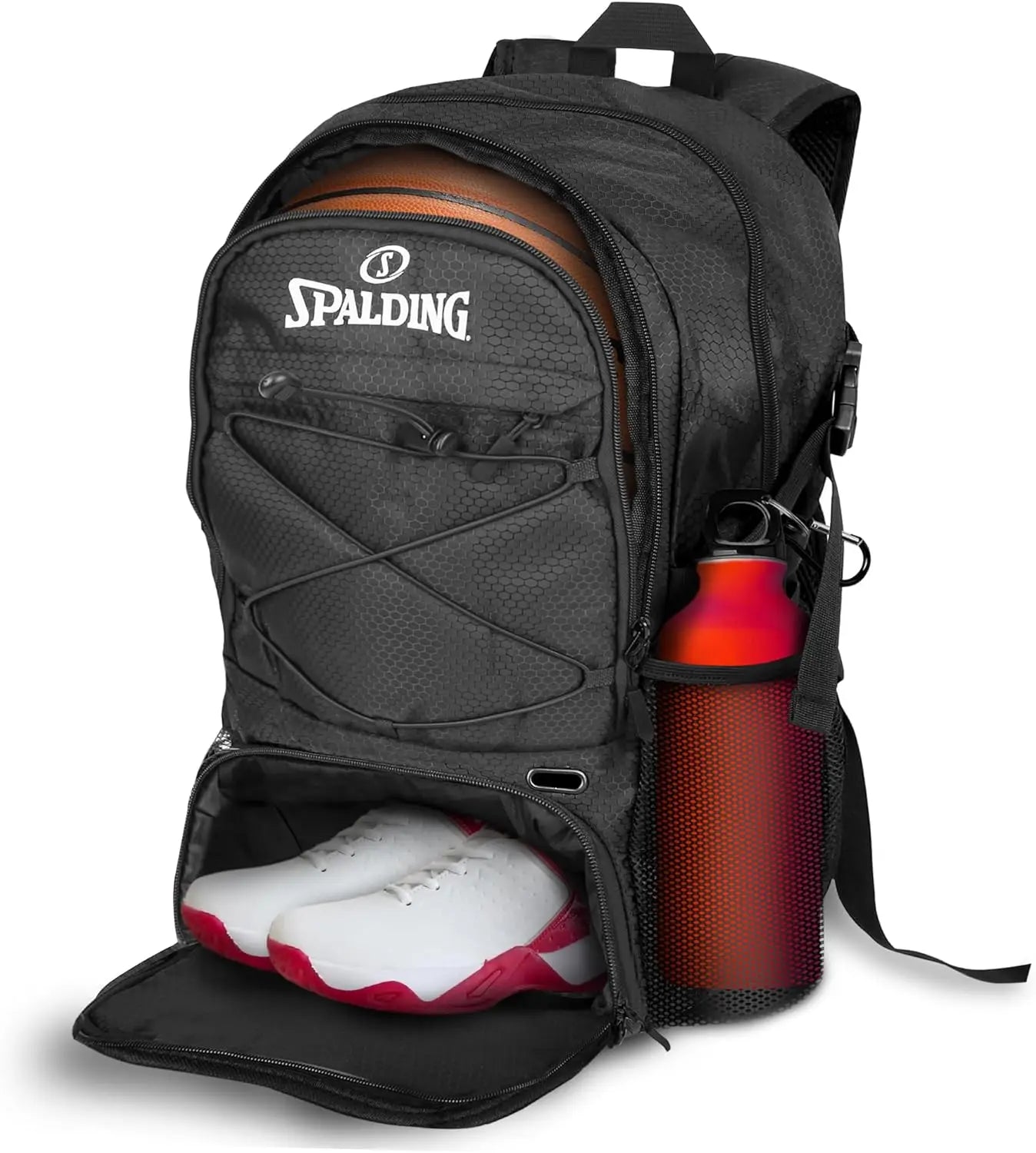 Basketball Sports Backpack – Large Capacity Black Bag with Ball Holder & Shoe Compartment for Training, Gym & Outdoor Use