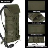 KRYDEX 500D Tactical Hydration Carrier – MOLLE 50oz Water Bladder Pouch | 1.5L Outdoor Hiking Hydration Pack