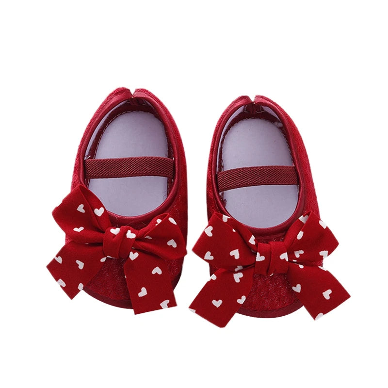 Baby Girl Slip-On Shoes – Cute Bow Detail with Flexible Soft Sole & Secure Elastic Band for Indoor & Outdoor Use