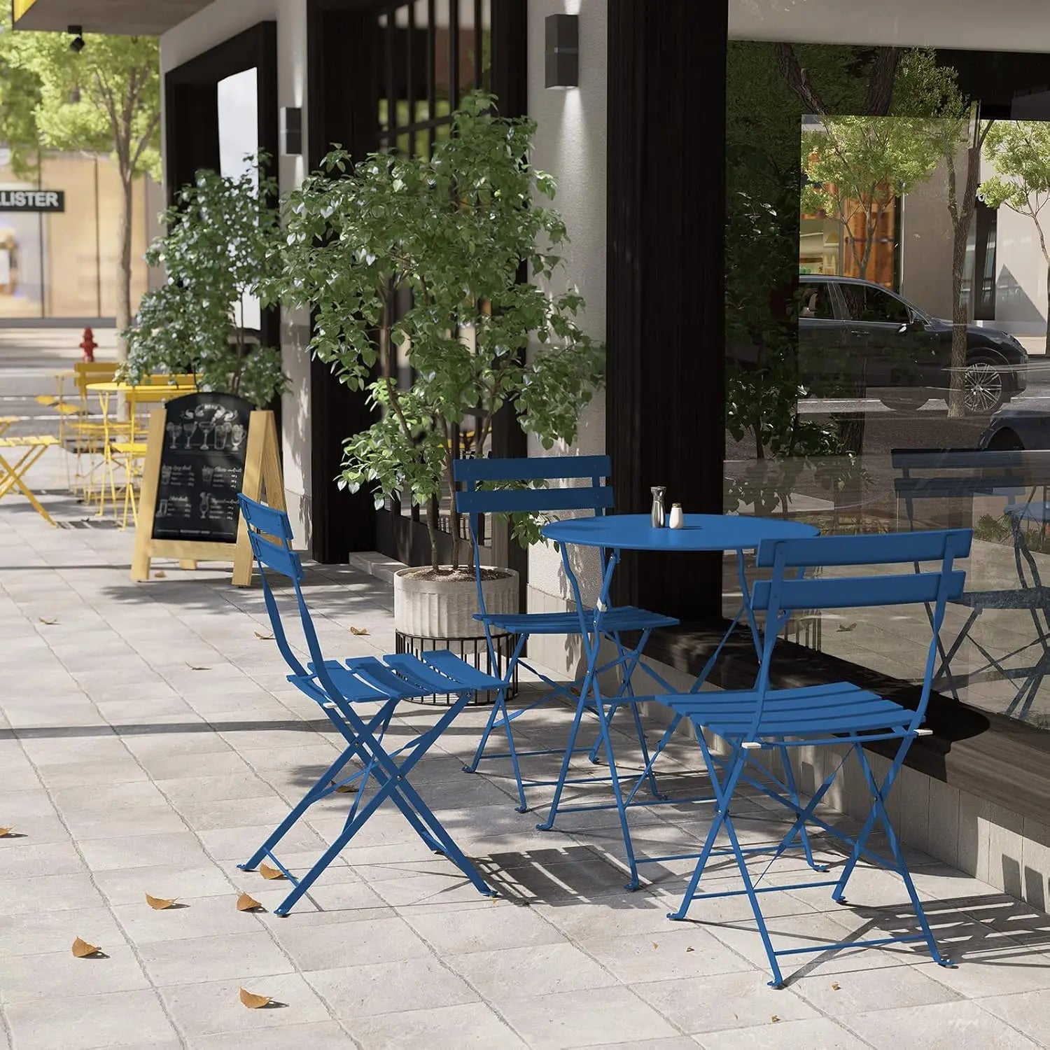 “3-Piece Folding Bistro Set – Weather-Resistant Table & 2 Chairs for Patio, Yard & Garden Conversation Spaces”